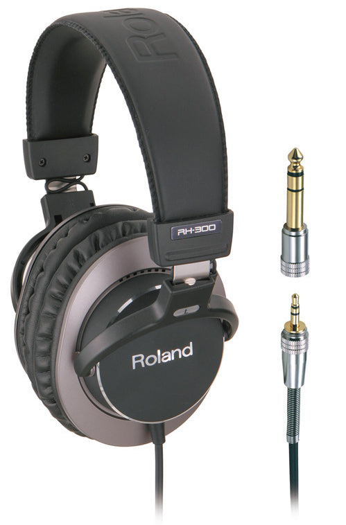 Roland RH-300 headphones/headset Wired Head-band Music Black, Brown