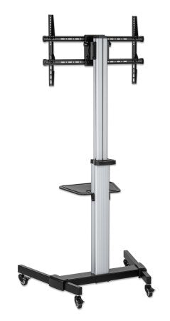 Manhattan Trolley Mount Stand for TV & Monitors, For screens: 37" to 86", -10 to 5° Tilt, 90° Rotation, VESA compatability: all between 200x200 to 600x400mm - check the dimensions of the four mounting holes on back of screen to ensure it fits, Max 50kg, B