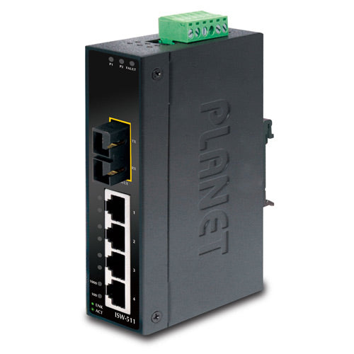 PLANET ISW-511 network switch Unmanaged L2 Fast Ethernet (10/100) Black