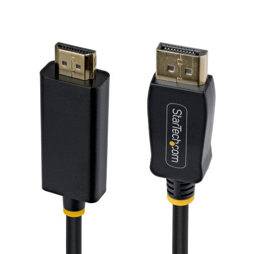 StarTech.com 2m DisplayPort to HDMI Adapter Cable with Gripping Connectors, 4K 60Hz, HDR, Uni-Directional DP to HDMI Video Converter, DP Desktop to HDMI Monitor