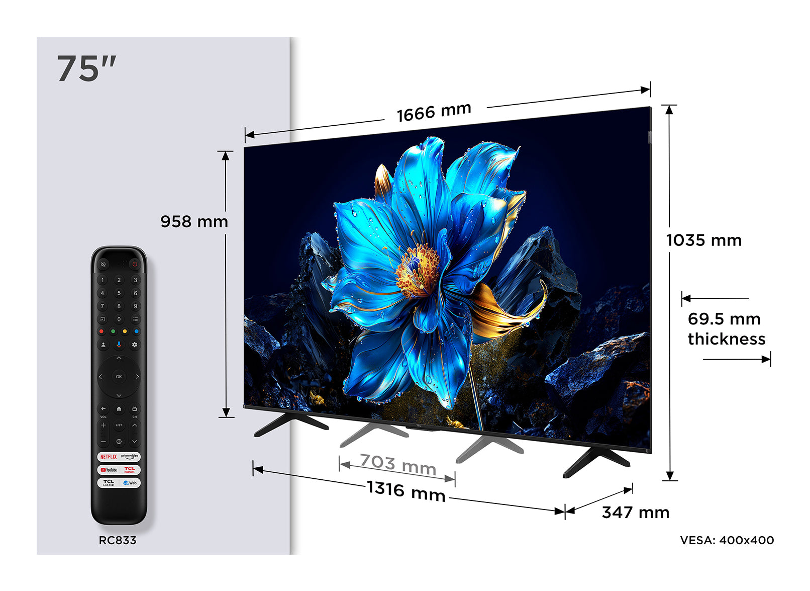 TCL 75" P7K QLED 4K Ultra HD Smart TV | 75P7K
