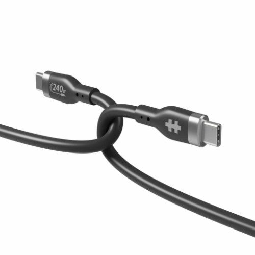 HYPER HyperJuice 240W Silicone USB-C to USB-C Cable (6ft/2m) - Black