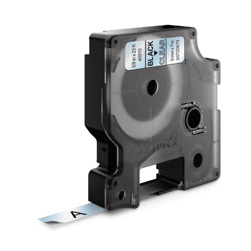 Dymo 40910/S0720670 DirectLabel-etikettes black on Transparent 9mm x 7m for Dymo D1 6-19mm/24mm/9-12mm/9-19mm/400 Duo