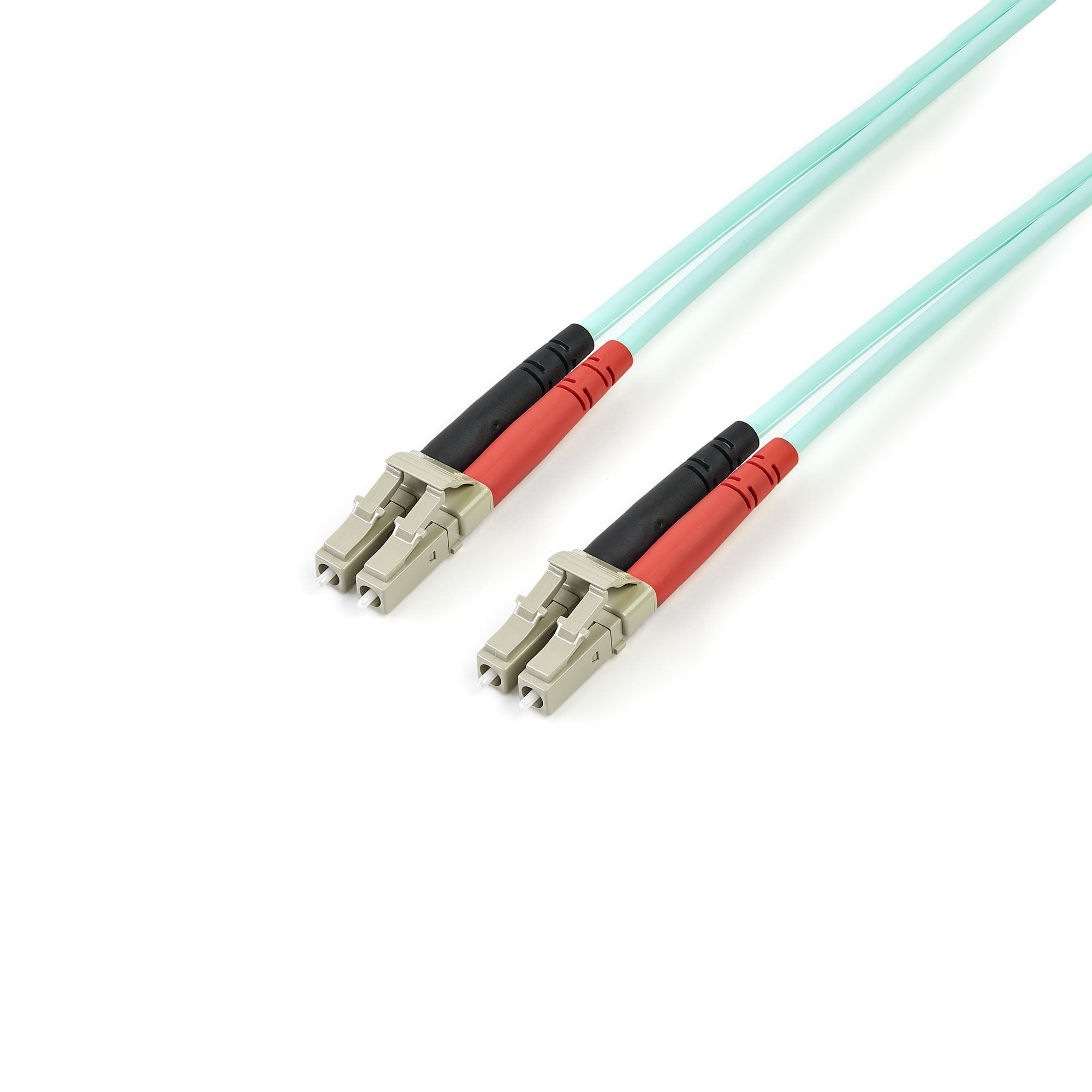 StarTech.com 5m (16.4ft) LC/UPC to LC/UPC OM3 Multimode Fiber Optic Cable, Full Duplex 50/125µm Zipcord Fiber Cable, 100G, Low Insertion Loss, LSZH Fiber Jumper Cord