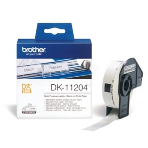 Brother DK-11204 DirectLabel Etikettes 17mm x 54mm 400 for Brother P-Touch QL/700/800/QL 12-102mm/QL 12-103.6mm
