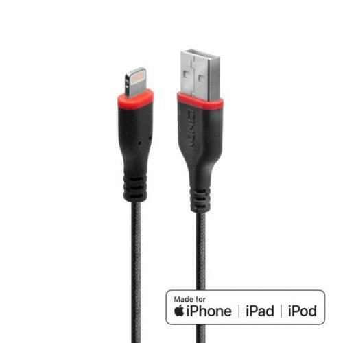 Lindy 0.5m Reinforced USB Type A to Lightning Charge and Sync Cable