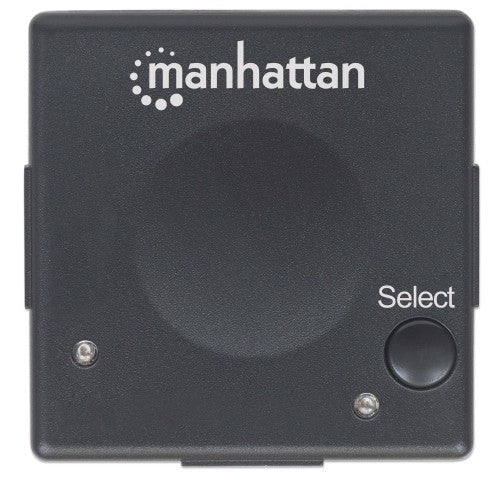 Manhattan HDMI Switch 2-Port, 1080p, Connects x2 HDMI sources to x1 display, Automatic and Manual Switching (via button), No external power required, Black, Three Year Warranty