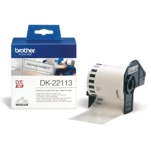 Brother DK-22113 DirectLabel Etikettes Transparent 62mm x 15,24m for Brother P-Touch QL/700/800/QL 12-102mm/QL 12-103.6mm