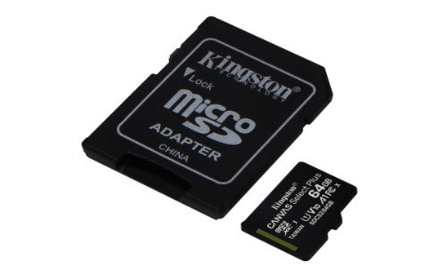 Kingston Technology Canvas Select 64GB micSDXC Plus 100R A1 C10 Card + ADP