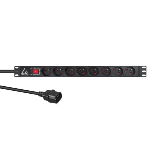 Lanview LVR-2MSCH-SW-C13-8 power distribution unit (PDU) 8 AC outlet(s) 1U Black