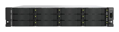QNAP 2U 12-bay 3.5 SATA HDD NAS AMD Ryzen 7000 series 8C16T (boost up to 5.3 GHz) 32GB DDR5 non-ECC RAM (max. 128GB total) 2x M.2 2280 PCIe Gen5 x2 slots for SSD cache 2x 10GBASE-T + 2x 2.5 GbE RJ45 3 x PCIe Gen 4 expansion slots 2 x 550W redundant power