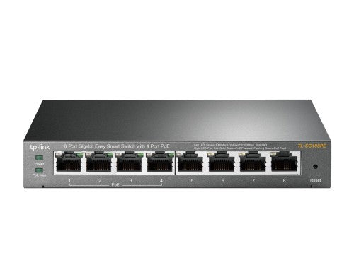 TP-Link TL-SG108PE network switch Managed L2 Gigabit Ethernet (10/100/1000) Power over Ethernet (PoE) Black