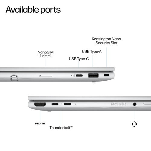 HP EliteBook 8 Flip G1i AI Intel Core Ultra 7 255U Hybrid (2-in-1) 33.8 cm (13.3") Touchscreen WUXGA 16 GB LPDDR5x-SDRAM 512 GB SSD Wi-Fi 7 (802.11be) Windows 11 Pro AI PC Silver