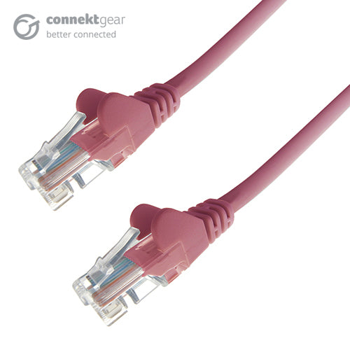 connektgear 2m RJ45 CAT5e UTP Stranded Flush Moulded Network Cable - 24AWG - Pink