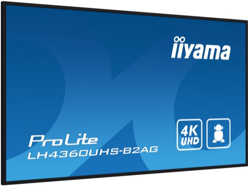 iiyama 43" 4K UHD professional digital signage display with advanced control and connectivity options