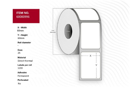 Capture 65000996 printer label Yellow