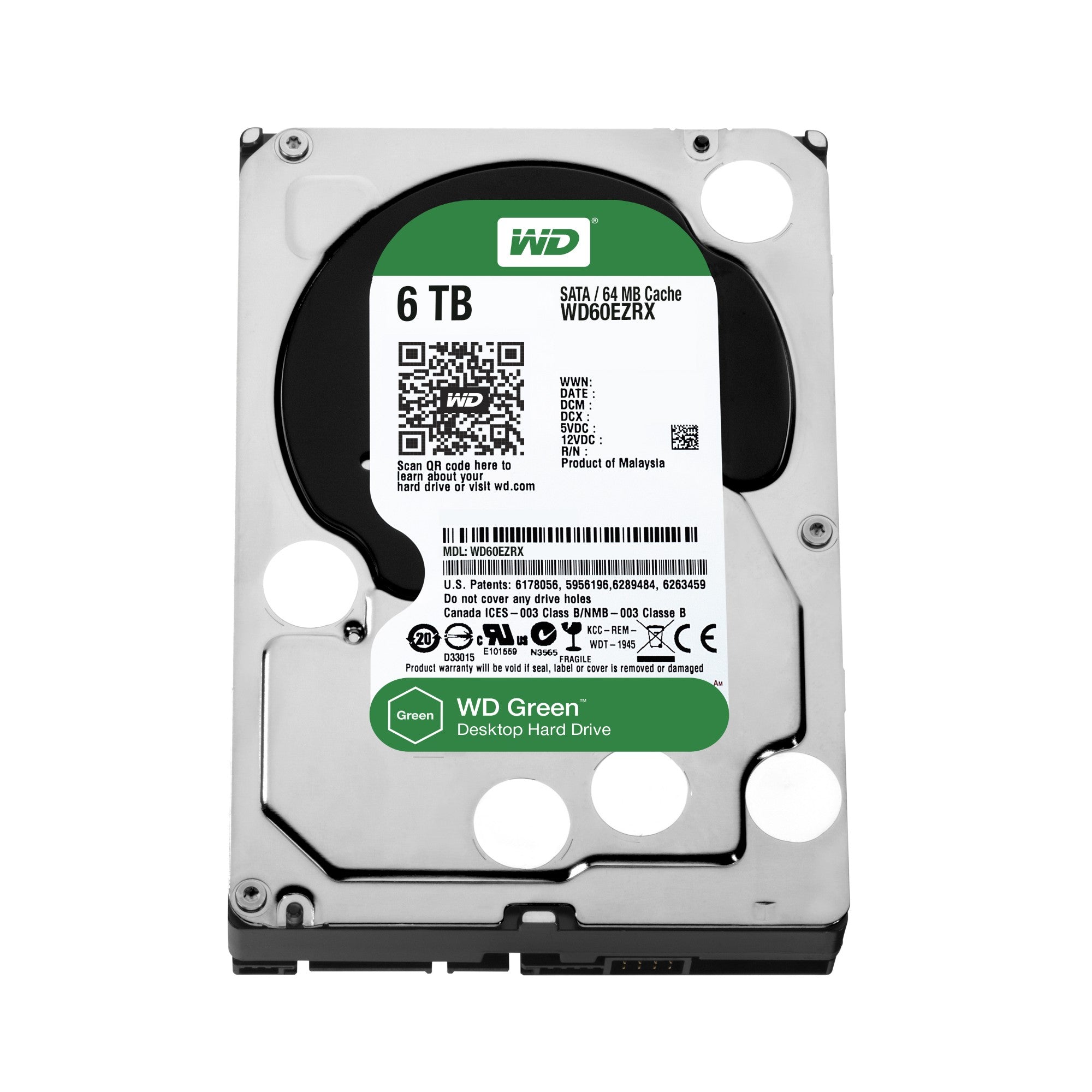 Western Digital Green 6TB internal hard drive Variable 64 MB 3.5" Serial ATA III