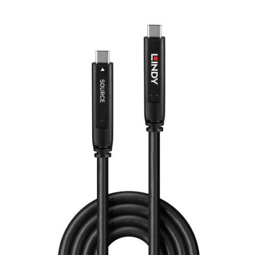 Lindy 10m USB 3.2 Gen 1 and DP 1.4 Type C Hybrid Cable
