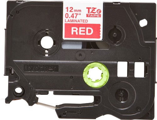Brother TZE-435 DirectLabel white on red Laminat 12mm x 8m for Brother P-Touch TZ 3.5-18mm/6-12mm/6-18mm/6-24mm/6-36mm