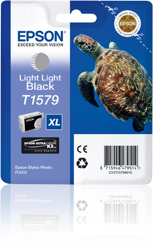 Epson C13T15794010/T1579 Ink cartridge light light black, 23K pages 25.9ml for Epson Stylus Photo R 3000