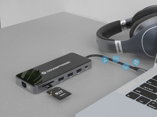 Conceptronic DONN15G notebook dock/port replicator Wired USB 3.2 Gen 1 (3.1 Gen 1) Type-C Grey