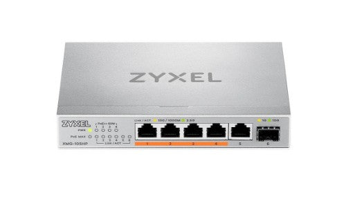 Zyxel XMG-105HP Unmanaged 2.5G Ethernet (100/1000/2500) Power over Ethernet (PoE) Silver