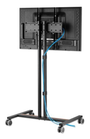Manhattan Trolley Mount Stand for TV & Monitors, For screens: 34" to 55", VESA compatability: all between 200x200 to 400x400mm - check the dimensions of the four mounting holes on back of screen to ensure it fits, Max 35kg, Height-adjustable to four level