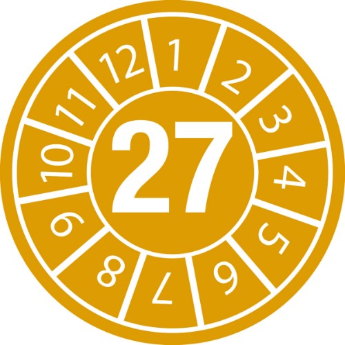 Brady 834049 self-adhesive label Circle Permanent Ochre, White 104 pc(s)