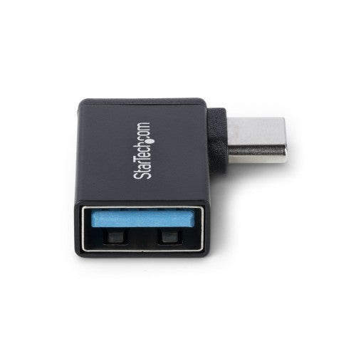 StarTech.com Right Angled USB-C to USB-A Adapter, USB 5Gbps, Compact USB-C Male to USB-A Female Adapter, Metal Housing, M/F