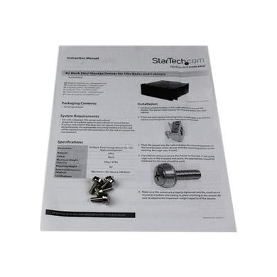 StarTech.com 4U Black Steel Storage Drawer for 19in Racks and Cabinets