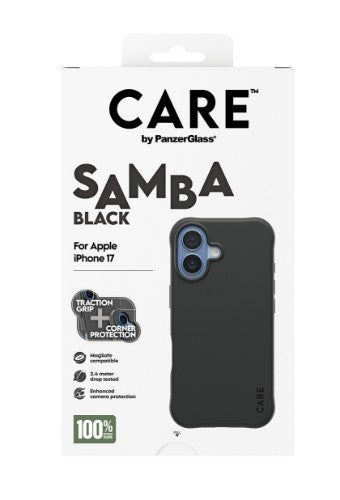 PanzerGlass CARE by ® Fashionable Case Samba Black w. MagSafe iPhone 17