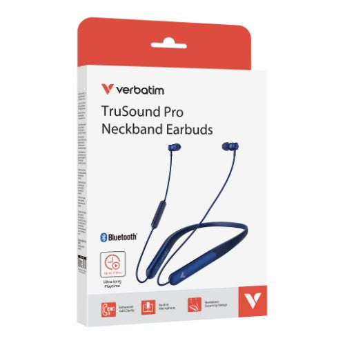 Verbatim TruSound Pro Neckband Earbuds Blue