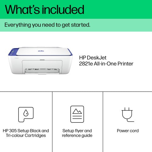 HP DeskJet 2821e Wireless All-in-One Color Printer, Instant Ink; Copier, Scanner
