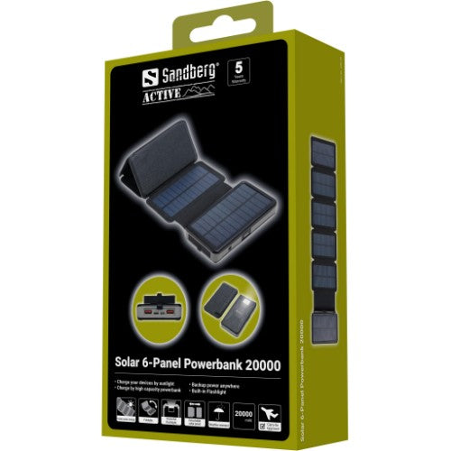 Sandberg Solar 6-Panel Powerbank 20000
