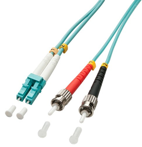Lindy 10m OM3 LC - ST Duplex fibre optic cable Turquoise