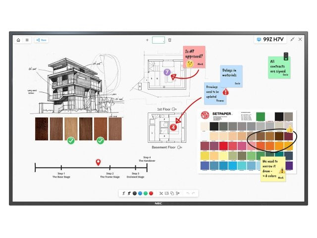 NEC MultiSync M551 Interactive flat panel 139.7 cm (55") LCD 500 cd/m² 4K Ultra HD Black Touchscreen 24/7