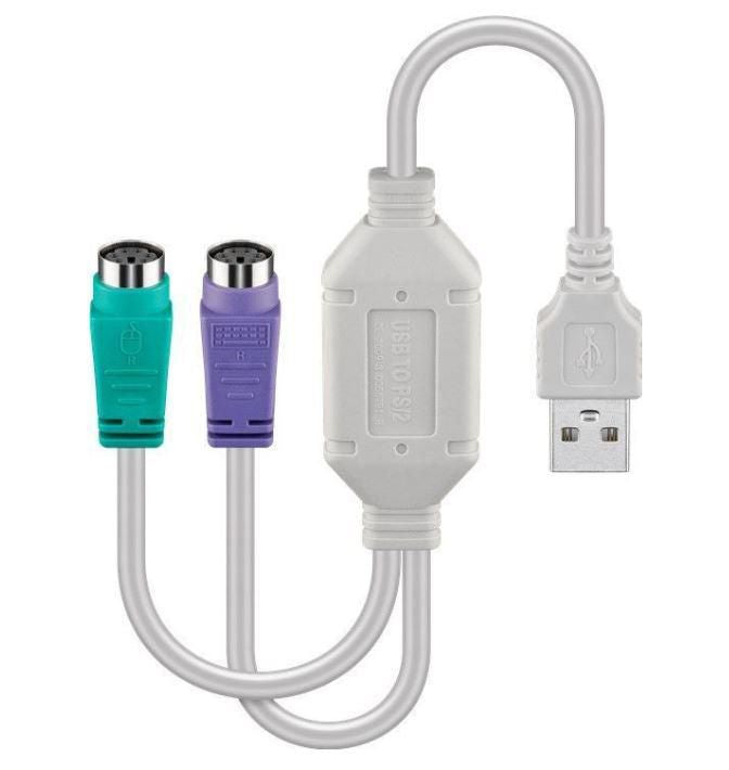 Microconnect USBA2XPS2 PS/2 cable 0.3 m 2x 6-p Mini-DIN USB A White