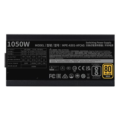 Cooler Master MWE Gold 1050 V2 ATX 3.1 power supply unit 1050 W 24-pin ATX Black