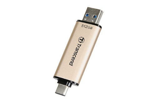 Transcend JetFlash 930C USB flash drive 512 GB USB Type-A / USB Type-C 3.2 Gen 1 (3.1 Gen 1) Gold