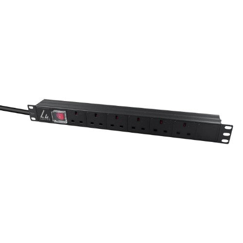 Lanview LVR-3MUK-SW-UK6 power distribution unit (PDU) 6 AC outlet(s) 1.4U Black
