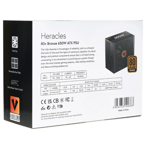 VIDA Heracles power supply unit 650 W 20+4 pin ATX ATX Black