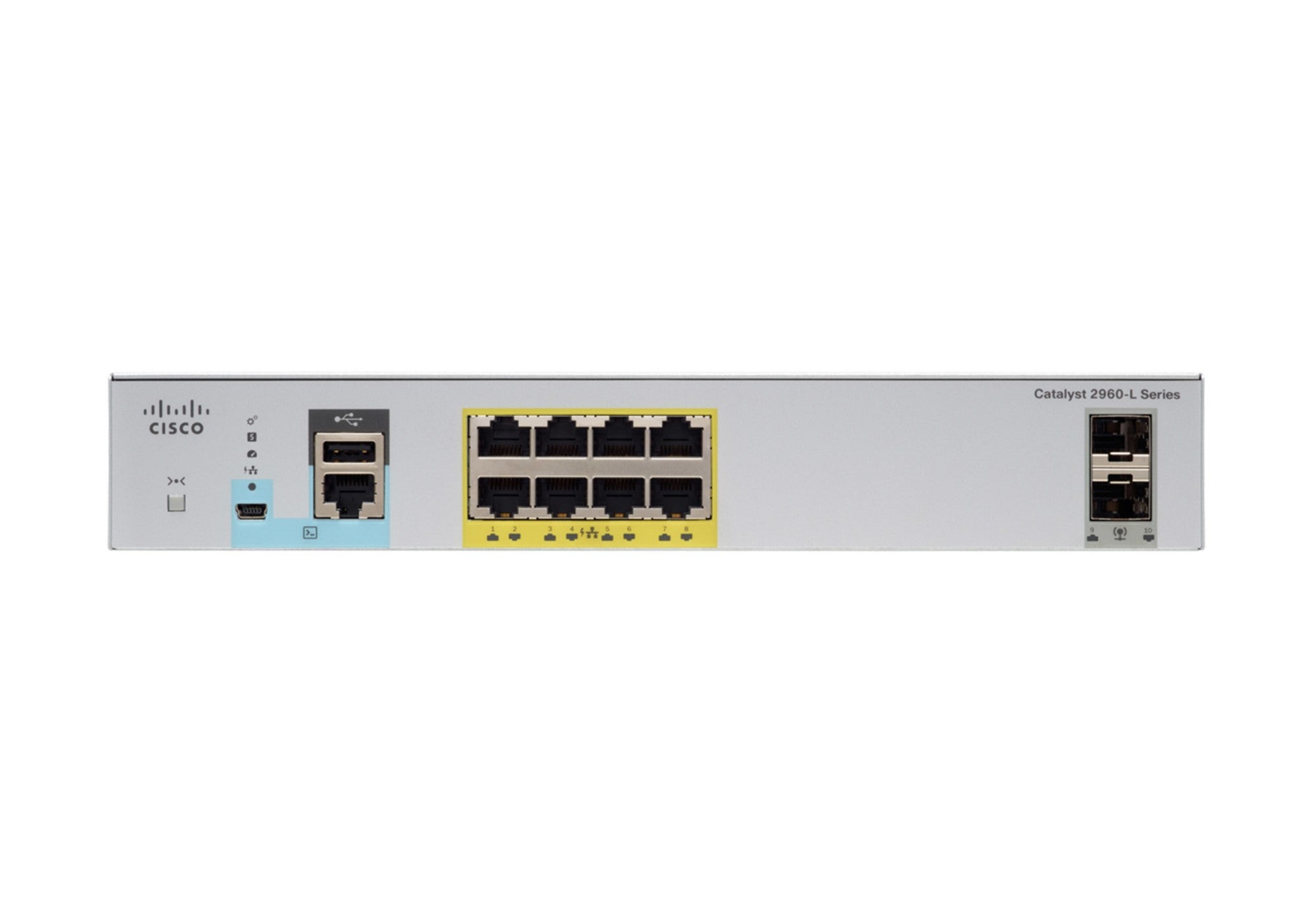 Cisco Catalyst 2960CX-8TC-L Network Switch, 8 Gigabit Ethernet Ports, two 1 G SFP and two 1 G Copper Uplinks, Enhanced Limited Lifetime Warranty (WS-C2960CX-8TC-L)