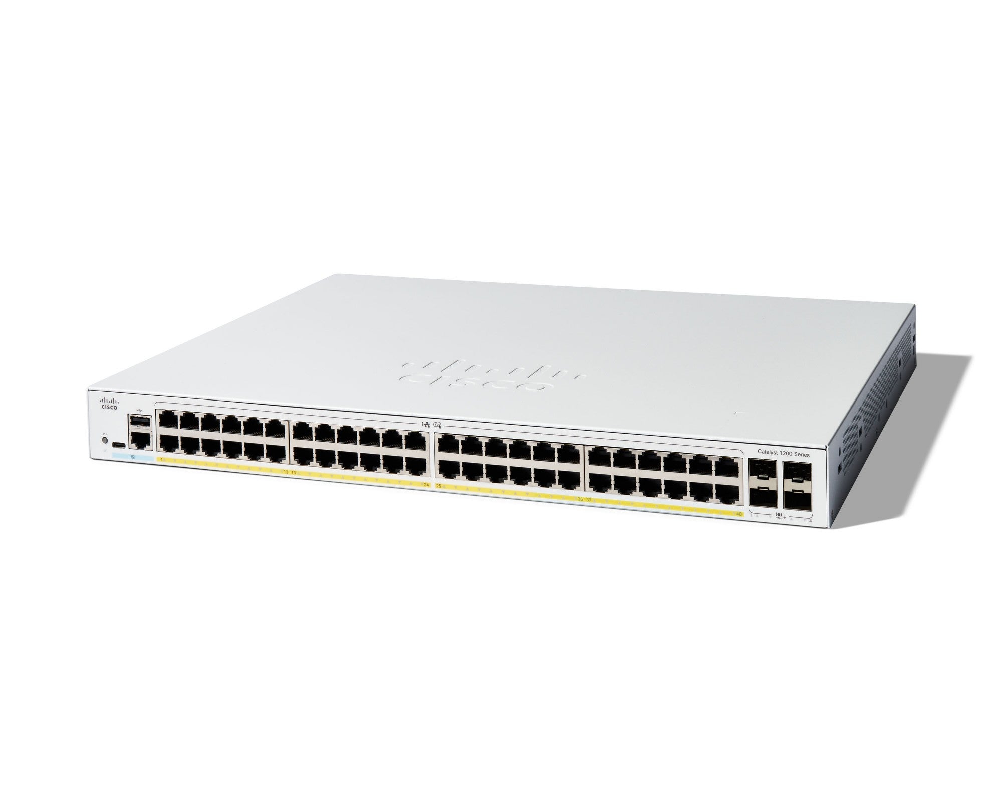 Cisco Catalyst 1200-48P-4X Smart Switch, 48 Port GE, PoE, 4x10GE SFP+, Limited Lifetime Protection (C1200-48P-4X)