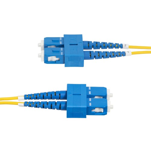StarTech.com 2m (6.6ft) SC to SC (UPC) OS2 Single Mode Duplex Fiber Optic Cable, 9/125µm, 40G/100G Zipcord, Bend Insensitive, Low Insertion Loss - LSZH Fiber Jumper Cord