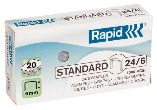 Rapid Staples Standard 24/6 Galvanized Box of 1000