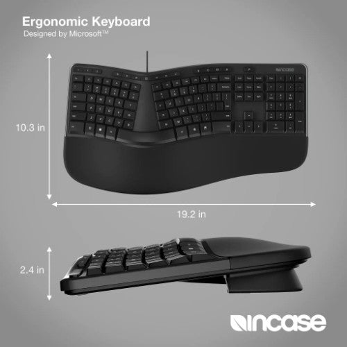 Incase Designed by Microsoft Ergonomic keyboard Office USB QWERTY Black