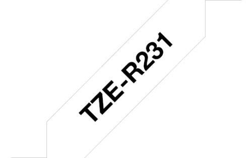 Brother TZE-R231 DirectLabel black on white non adhesive textil 12mm x 4m for Brother P-Touch TZ 3.5-18mm/6-12mm/6-18mm/6-24mm/6-36mm