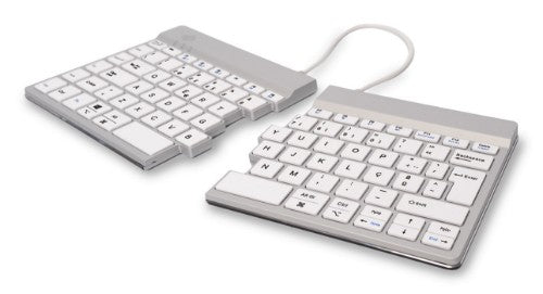 R-Go Tools Ergonomic keyboard R-Go Split Break with break software, ergonomic split keyboard, QWERTY (PT), Bluetooth, white