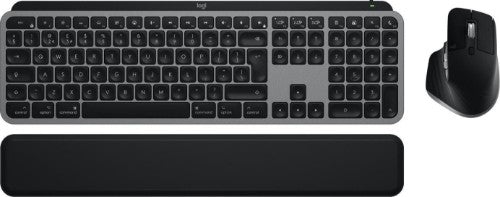 Logitech Master MX Keys S Combo for Mac keyboard Mouse included Home/Office RF Wireless + Bluetooth QWERTY UK English Aluminium, Black