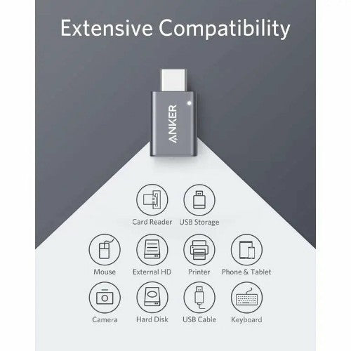 Anker B87310A1 cable gender changer USB Type-C USB Type-A Grey